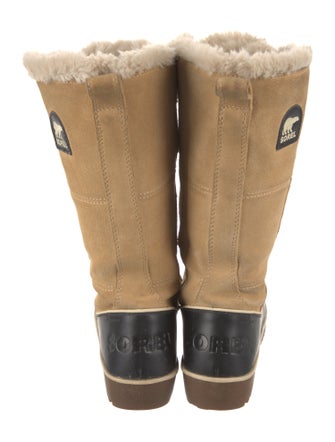 Sorel Suede Fur Trim Lace-Up Boots