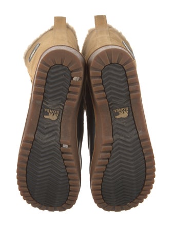 Sorel Suede Fur Trim Lace-Up Boots