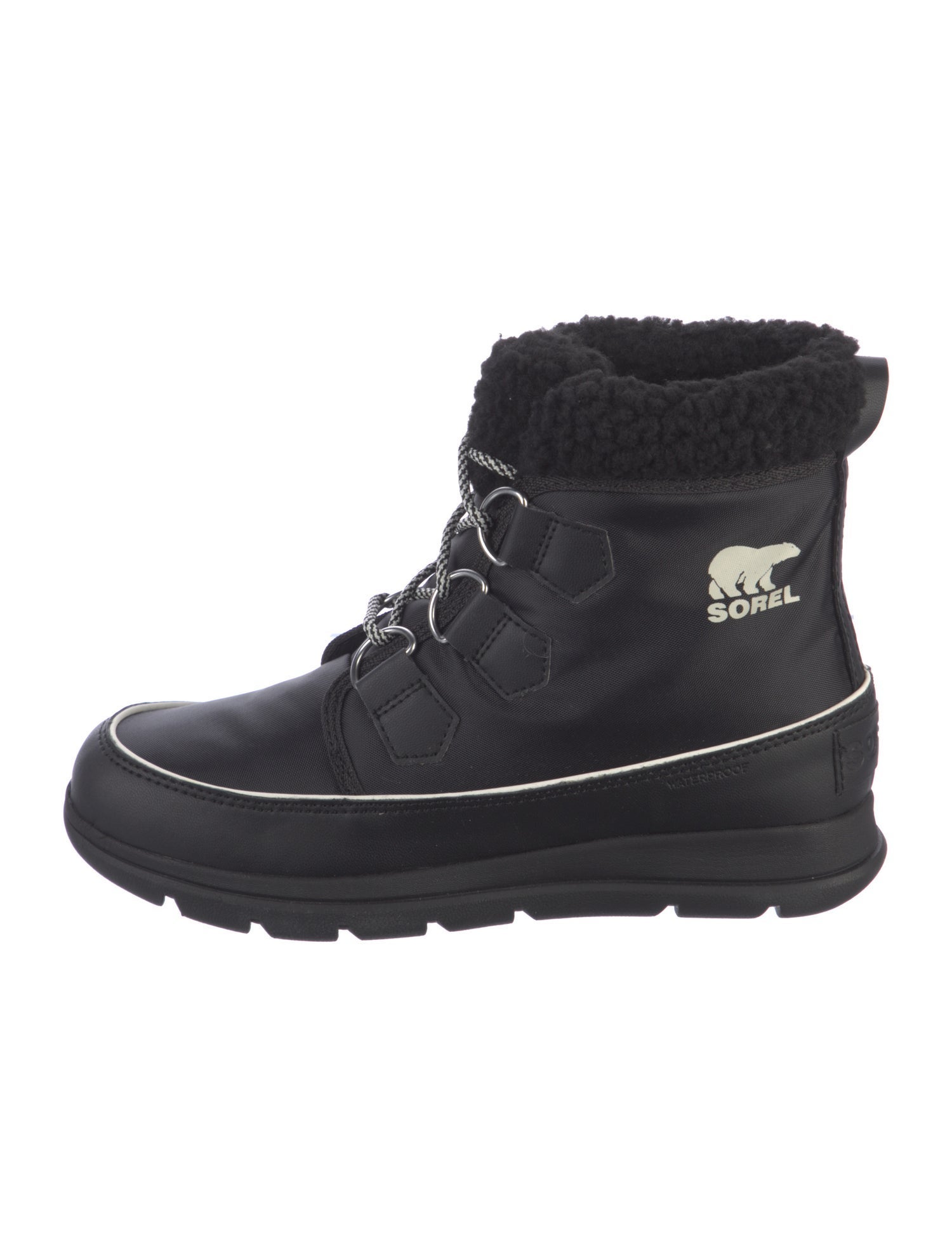 Sorel Nylon Fur Trim Combat Boots