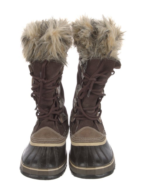 Sorel Suede Faux Fur Trim Lace-Up Boots
