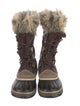 Sorel Suede Faux Fur Trim Lace-Up Boots