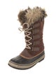 Sorel Suede Faux Fur Trim Hiking Boots