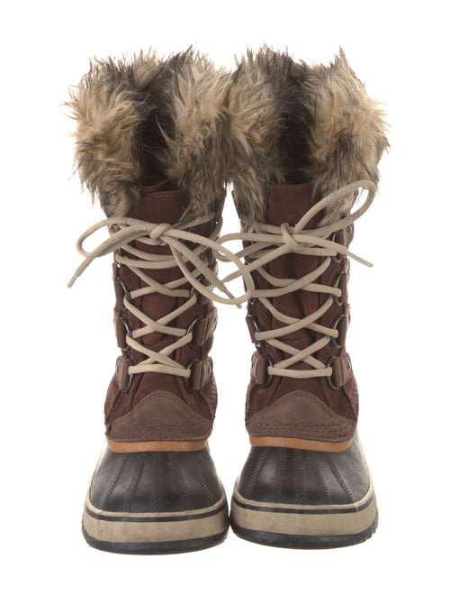 Sorel Suede Faux Fur Trim Hiking Boots