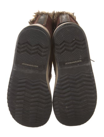 Sorel Suede Faux Fur Trim Hiking Boots