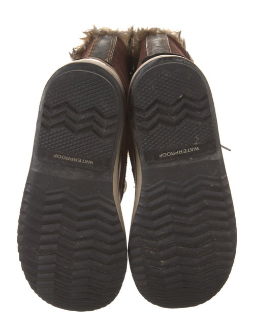 Sorel Suede Faux Fur Trim Hiking Boots