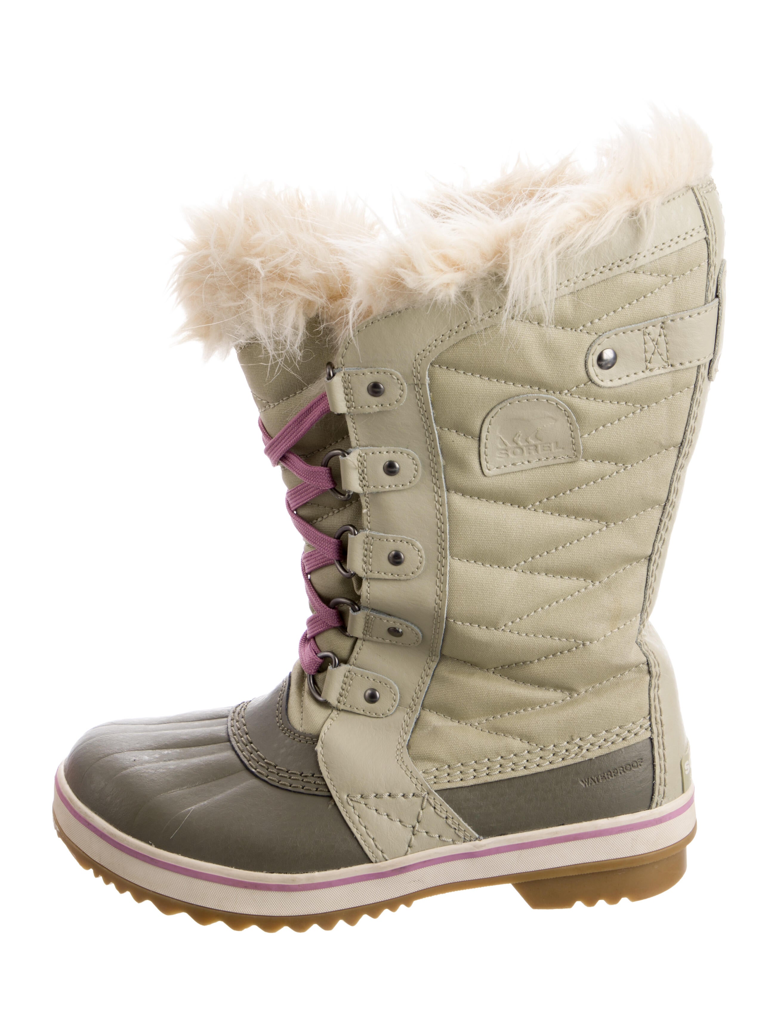 Sorel Fur Trim Lace-Up Boots