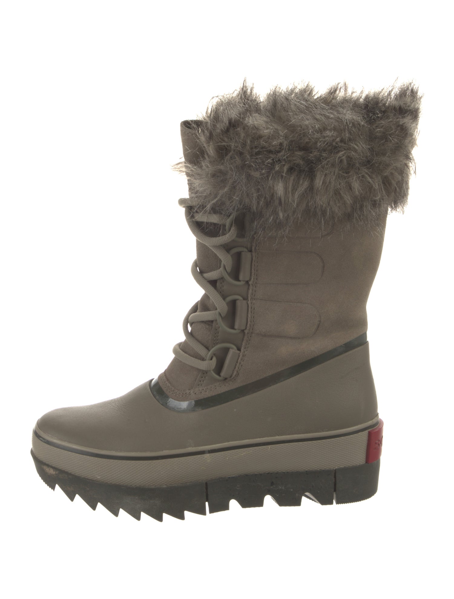 Sorel Leather Fur Trim Rain Boots
