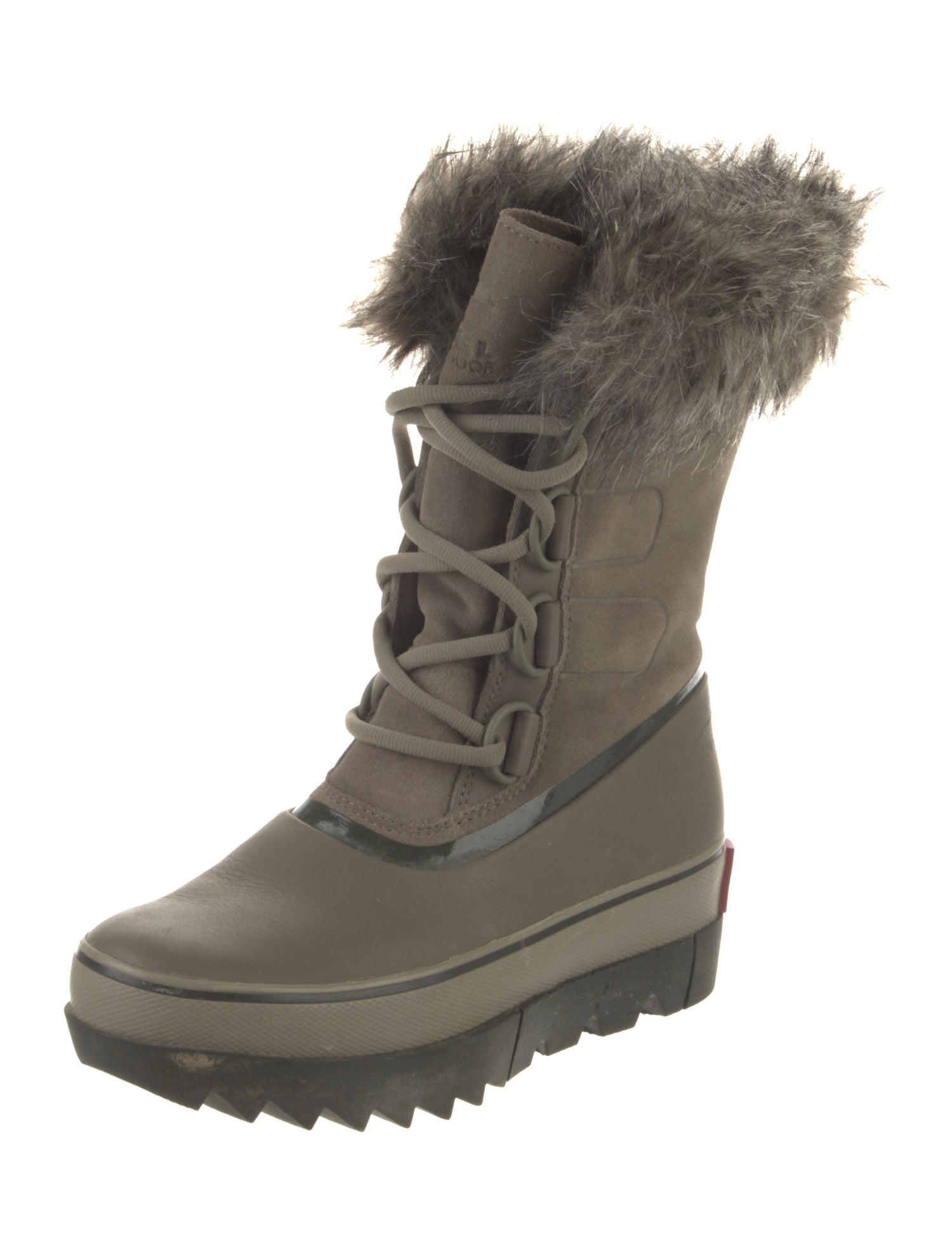 Sorel Leather Fur Trim Rain Boots