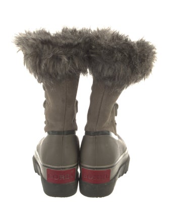 Sorel Leather Fur Trim Rain Boots