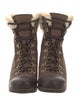 Sorel Leather Fur Trim Lace-Up Boots