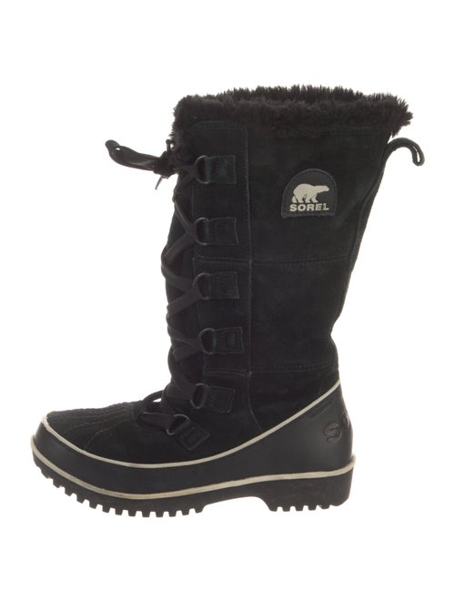 Sorel Suede Faux Fur Trim Lace-Up Boots
