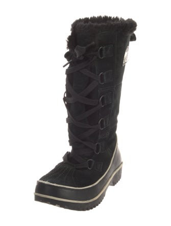 Sorel Suede Faux Fur Trim Lace-Up Boots