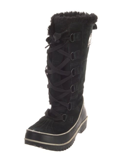 Sorel Suede Faux Fur Trim Lace-Up Boots