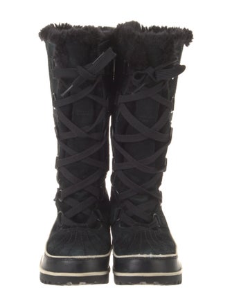 Sorel Suede Faux Fur Trim Lace-Up Boots