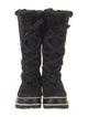 Sorel Suede Faux Fur Trim Lace-Up Boots