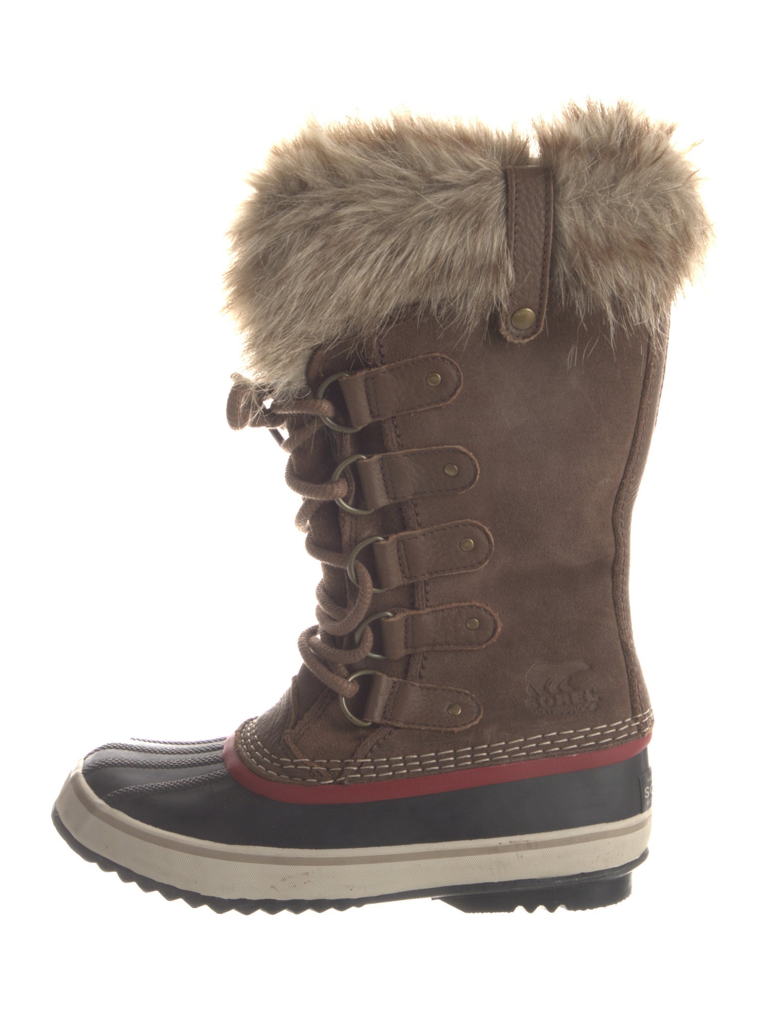 Sorel Suede Faux Fur Trim Lace-Up Boots