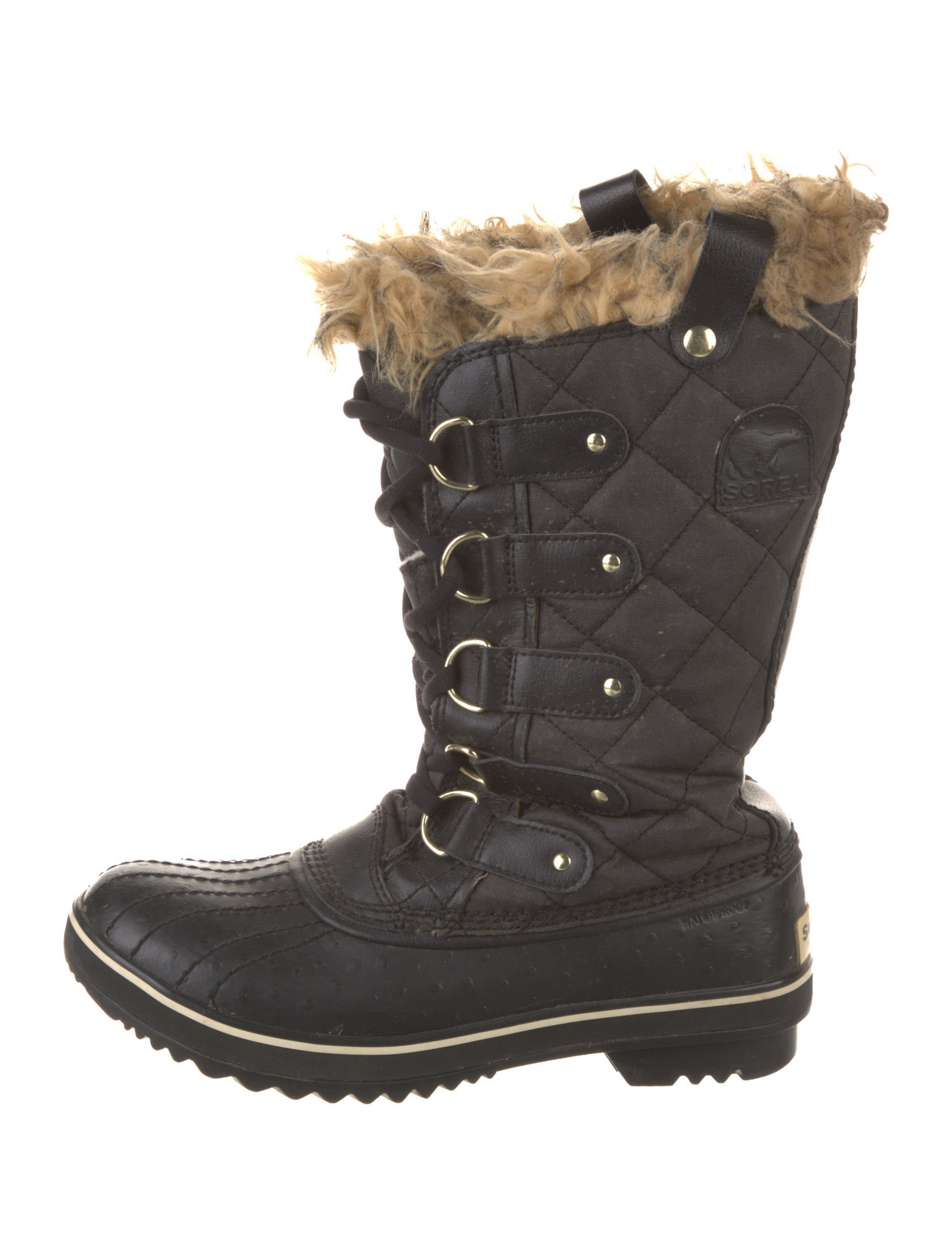 Sorel Leather Faux Fur Trim Lace-Up Boots