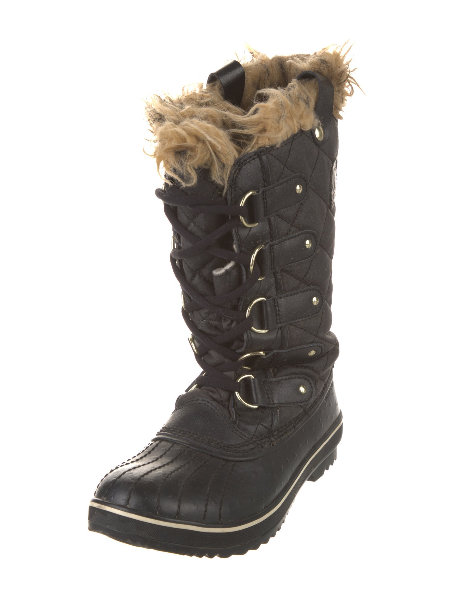 Sorel Leather Faux Fur Trim Lace-Up Boots