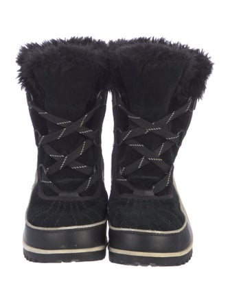 Sorel Suede Faux Fur Trim Combat Boots