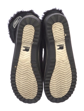 Sorel Suede Faux Fur Trim Combat Boots