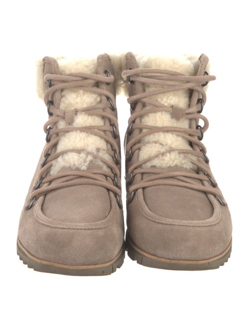 Sorel Suede Fur Trim Hiking Boots