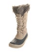 Sorel Suede Fur Trim Lace-Up Boots