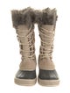 Sorel Suede Fur Trim Lace-Up Boots
