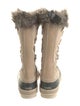Sorel Suede Fur Trim Lace-Up Boots
