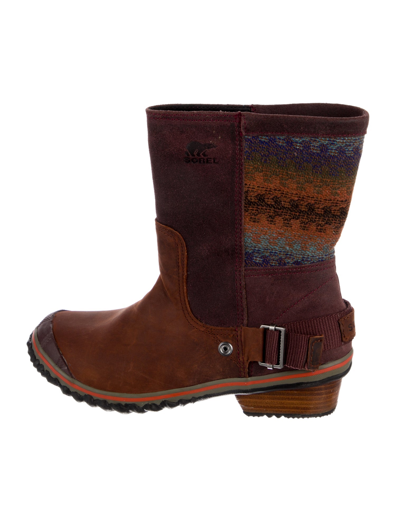 Sorel Suede Printed Moto Boots