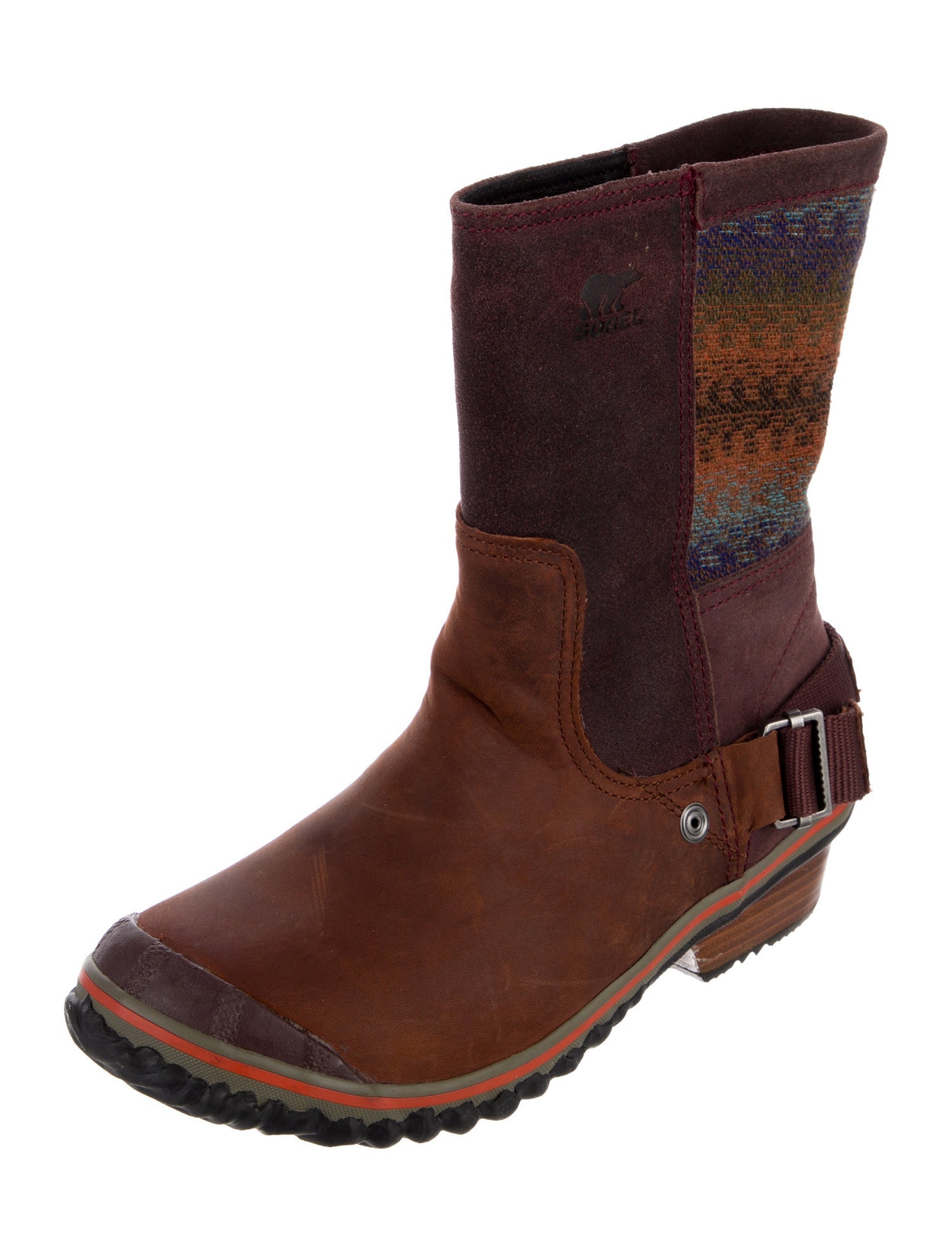 Sorel Suede Printed Moto Boots