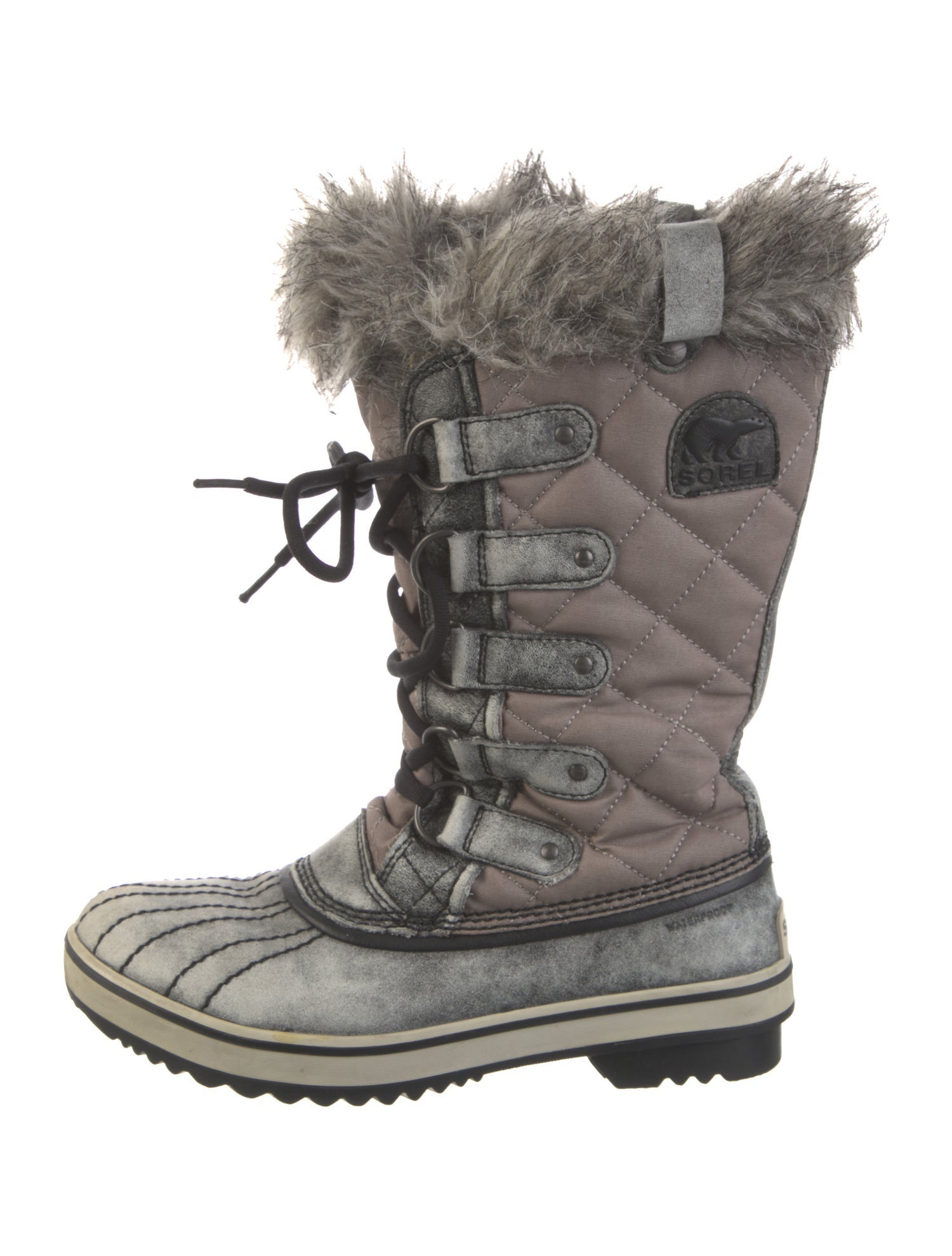 Sorel Printed Faux Fur Trim Lace-Up Boots