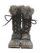 Sorel Printed Faux Fur Trim Lace-Up Boots