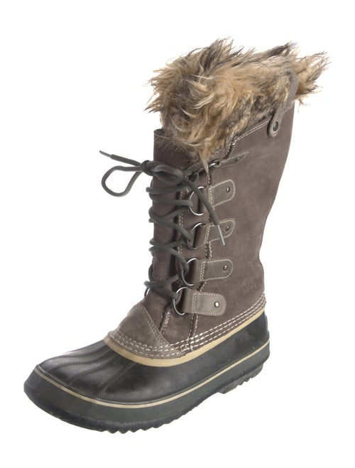 Sorel Suede Faux Fur Trim Lace-Up Boots