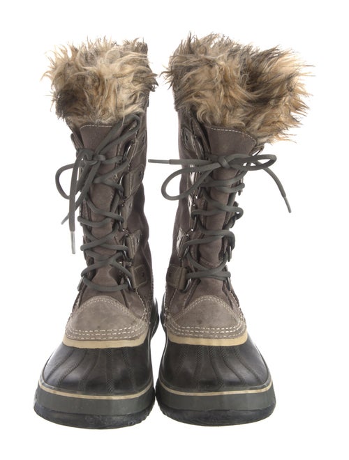 Sorel Suede Faux Fur Trim Lace-Up Boots