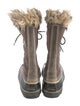 Sorel Suede Faux Fur Trim Lace-Up Boots