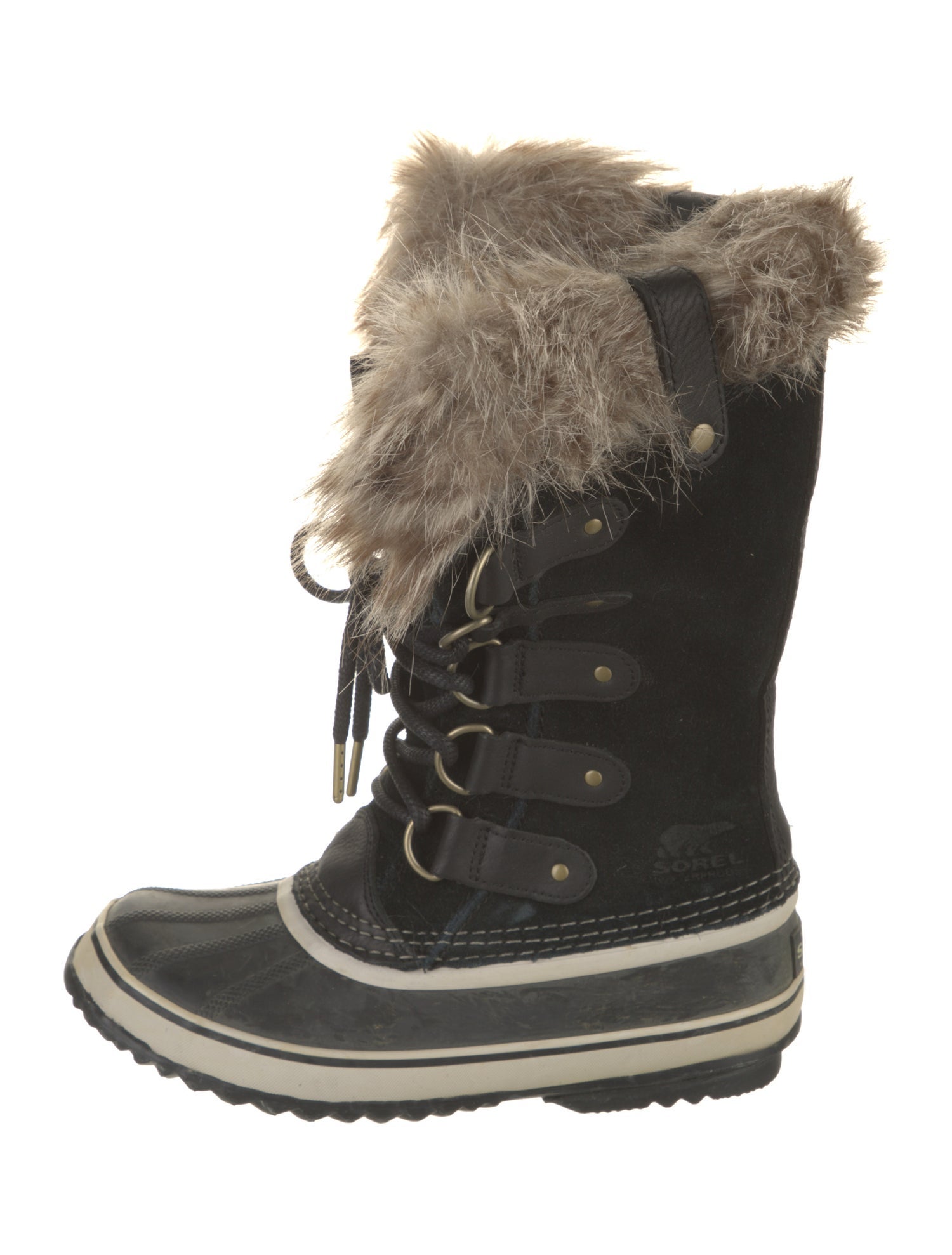 Sorel Suede Faux Fur Trim Lace-Up Boots