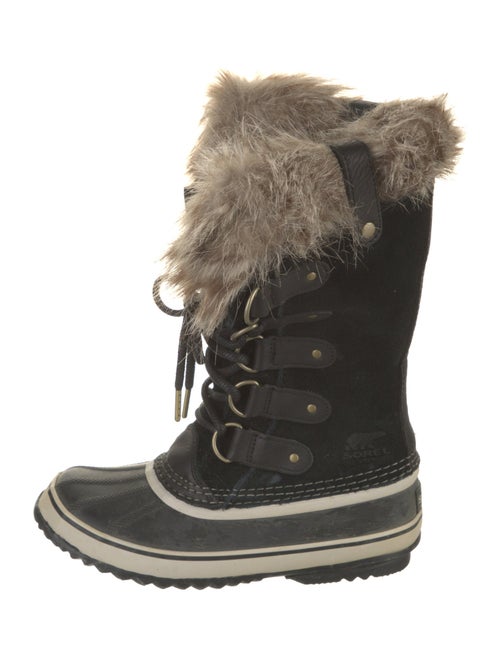 Sorel Suede Faux Fur Trim Lace-Up Boots