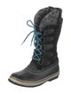 Sorel Suede Houndstooth Print Lace-Up Boots