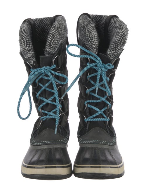 Sorel Suede Houndstooth Print Lace-Up Boots