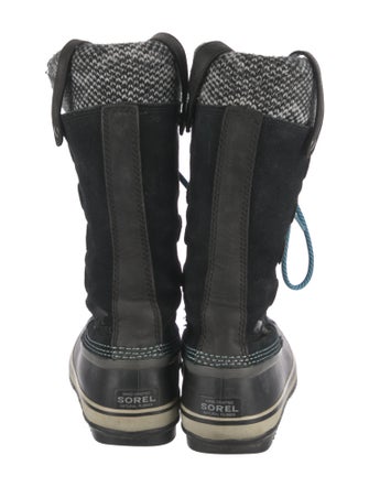 Sorel Suede Houndstooth Print Lace-Up Boots