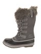 Sorel Suede Faux Fur Trim Lace-Up Boots