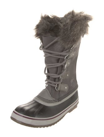Sorel Suede Faux Fur Trim Lace-Up Boots