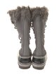 Sorel Suede Faux Fur Trim Lace-Up Boots