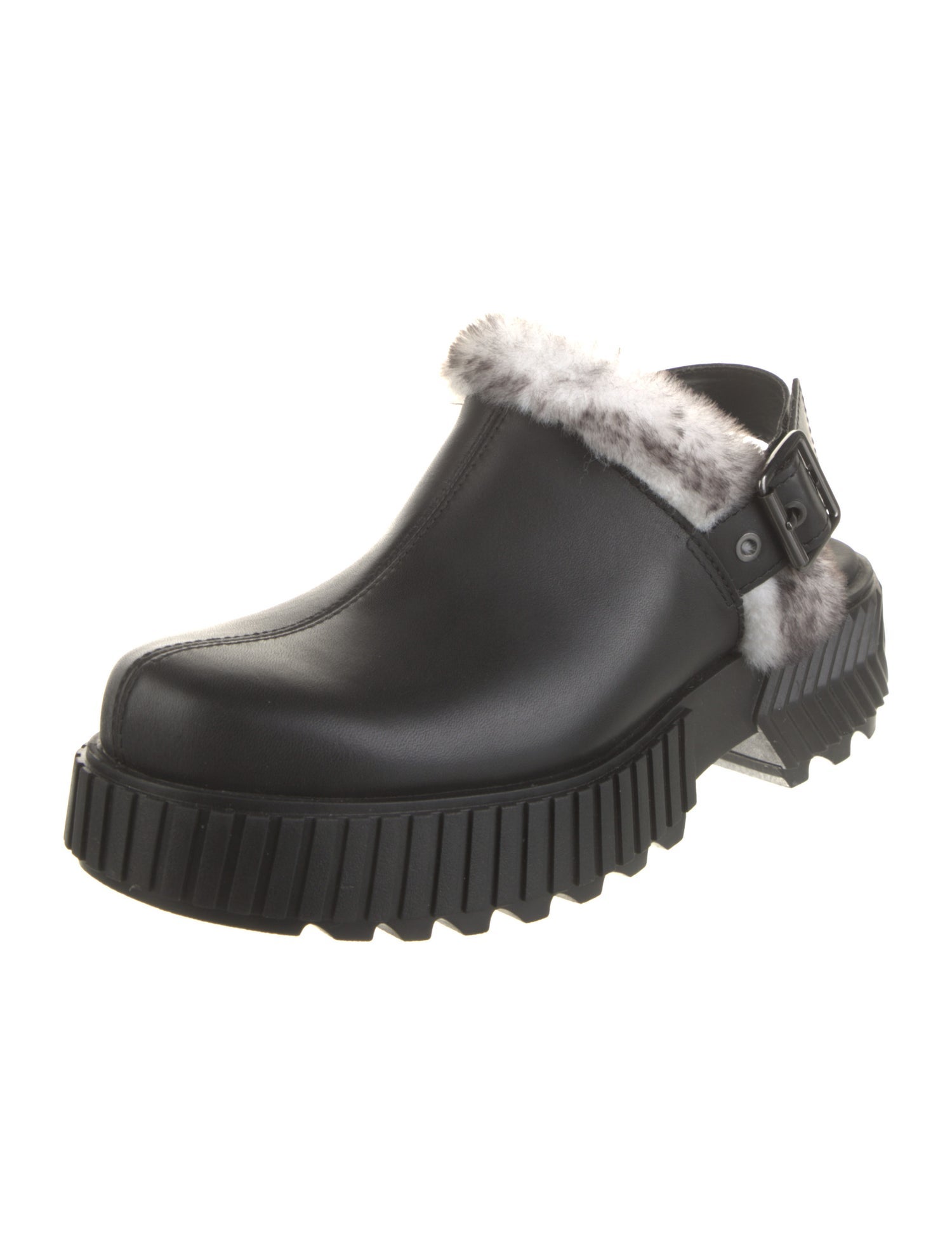 Sorel Leather Fur Trim Slingback Sandals