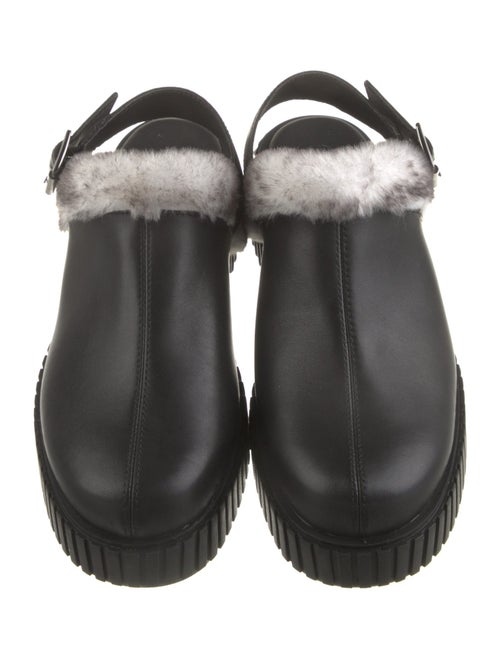 Sorel Leather Fur Trim Slingback Sandals
