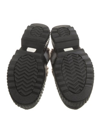 Sorel Leather Fur Trim Slingback Sandals