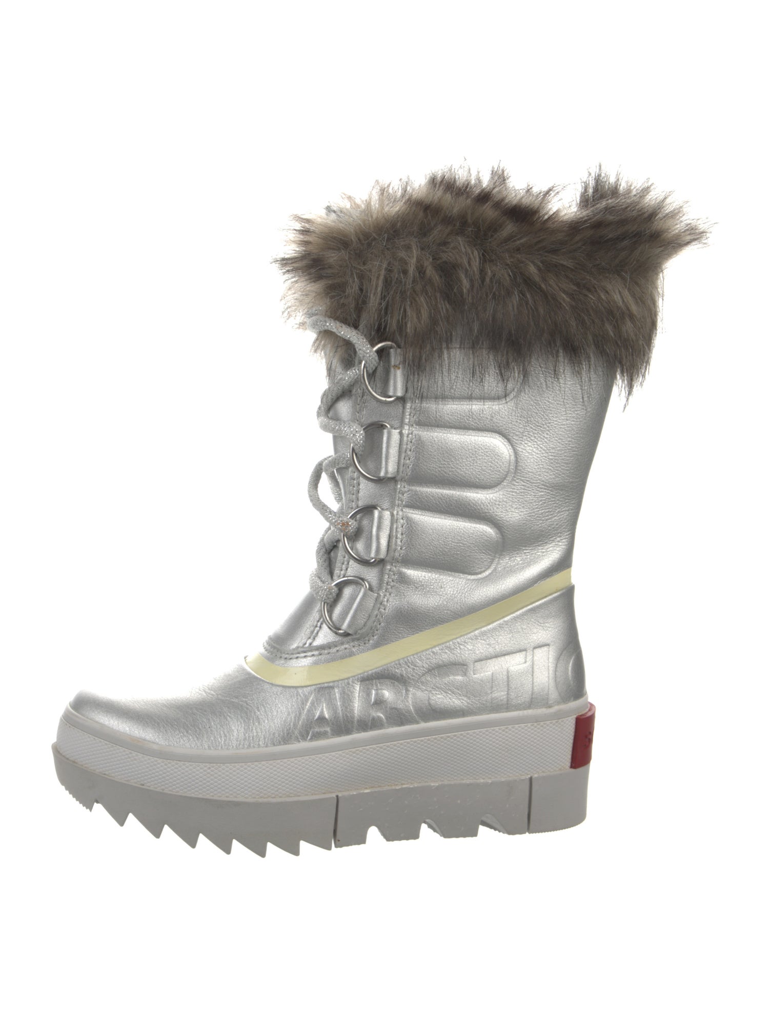 Sorel Leather Faux Fur Trim Lace-Up Boots