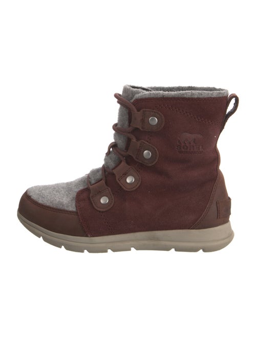 Sorel Suede Fur Trim Lace-Up Boots