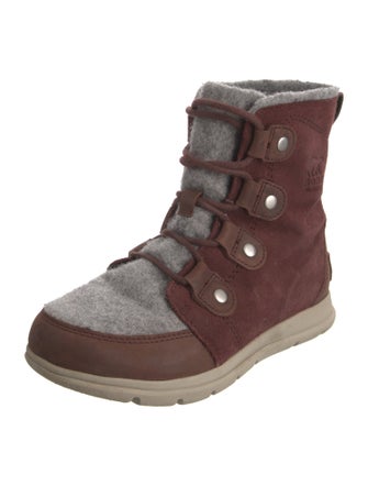Sorel Suede Fur Trim Lace-Up Boots
