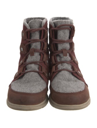 Sorel Suede Fur Trim Lace-Up Boots